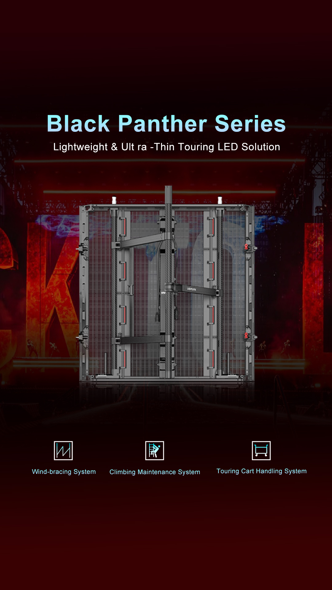 Transparent LED Rental Touring Dolly - Black Panther Series