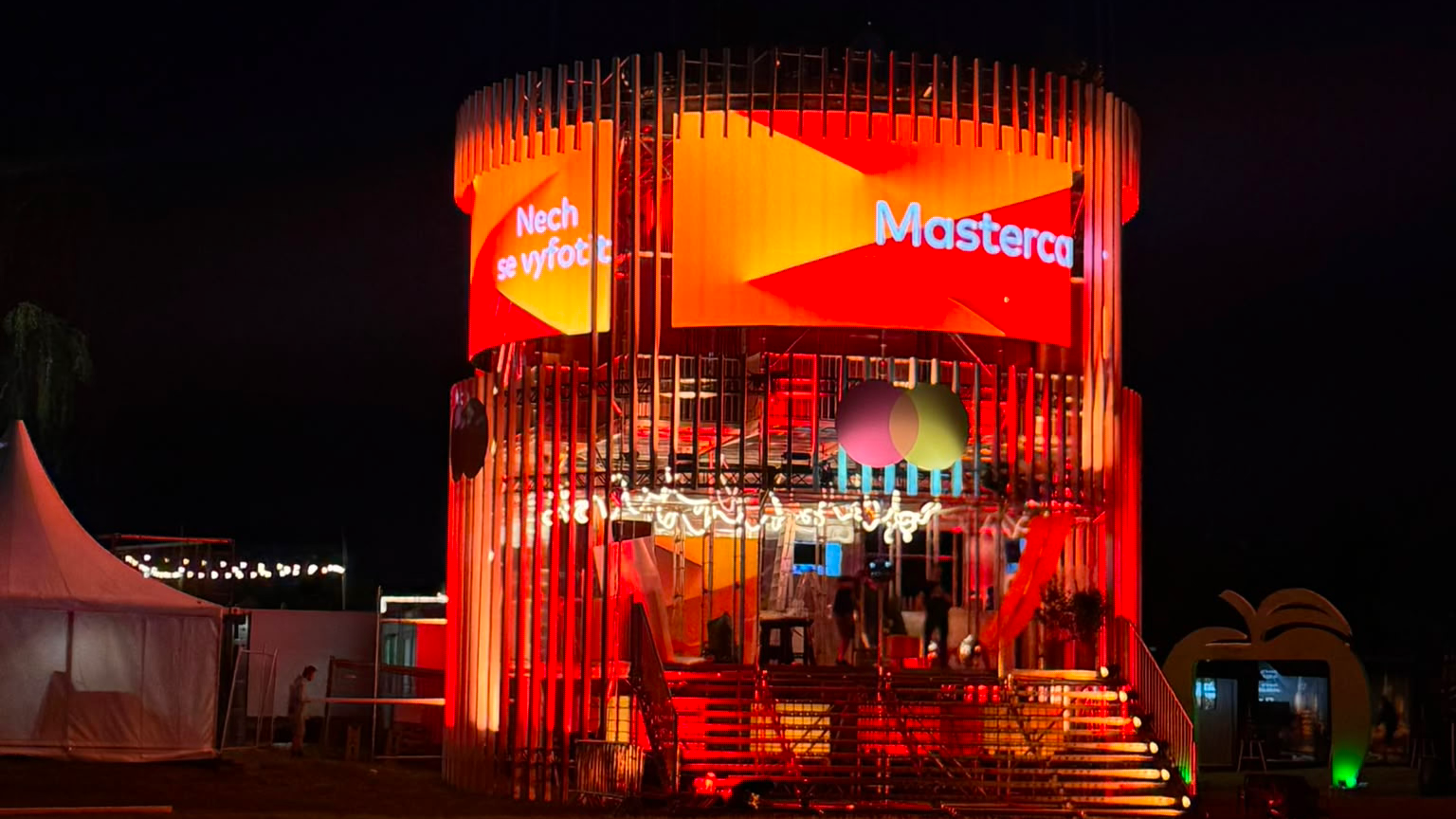Double-Layer Cylindrical Transparent LED Display for Czech Outdoor Festival | Lightlink Tornado 3rd Generation
